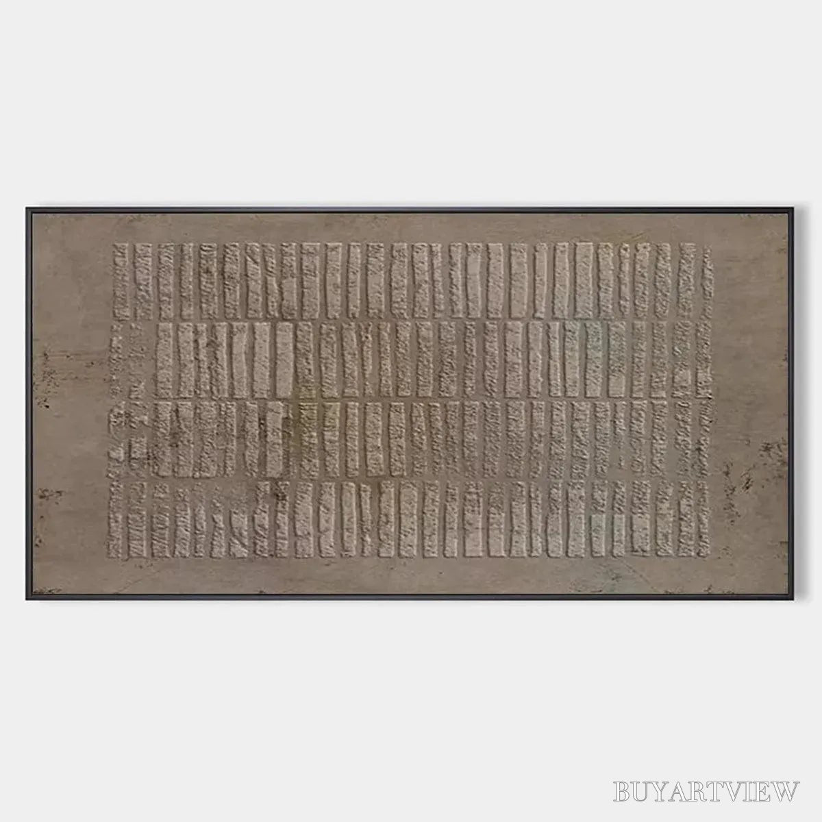 BUYARTVIEW Textured Rectangle Array – Minimalist Textured Painting in Brown - image 1