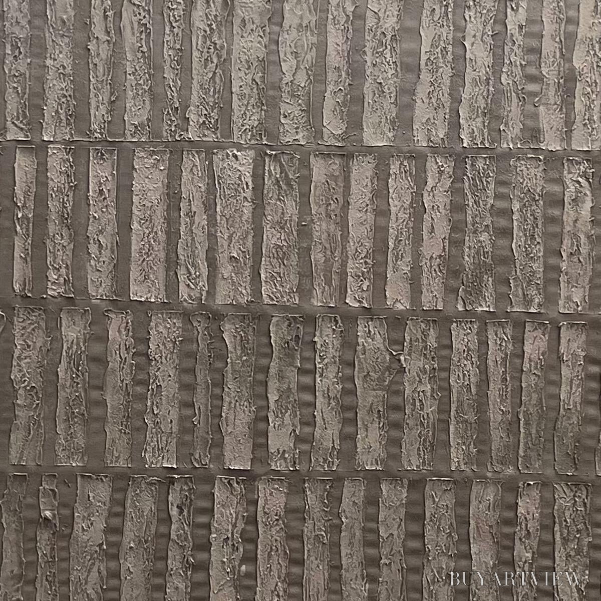 BUYARTVIEW Textured Rectangle Array – Minimalist Textured Painting in Brown - image 3