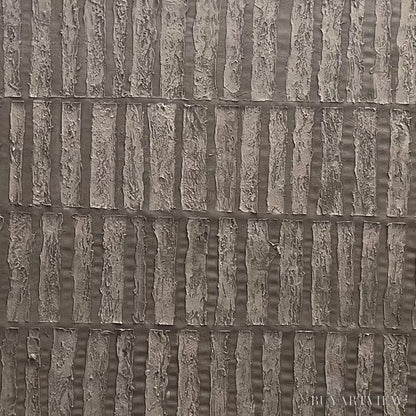 BUYARTVIEW Textured Rectangle Array – Minimalist Textured Painting in Brown - image 3