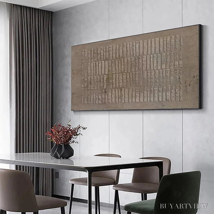 BUYARTVIEW Textured Rectangle Array – Minimalist Textured Painting in Brown - image 4