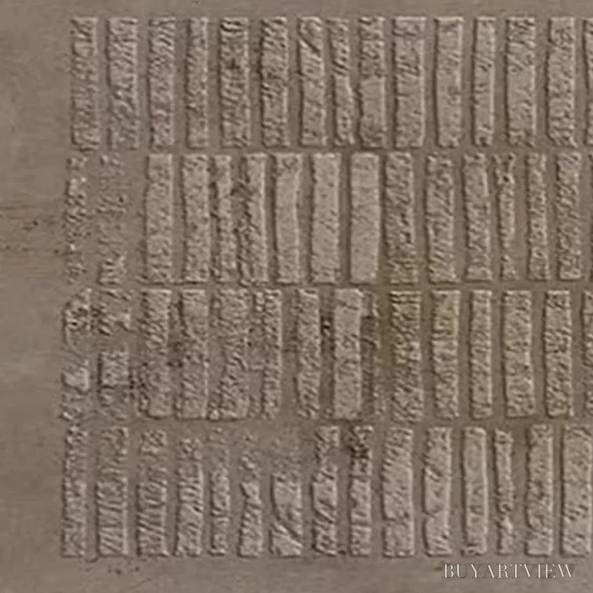 BUYARTVIEW Textured Rectangle Array – Minimalist Textured Painting in Brown - image 6