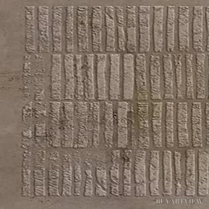 BUYARTVIEW Textured Rectangle Array – Minimalist Textured Painting in Brown - image 6
