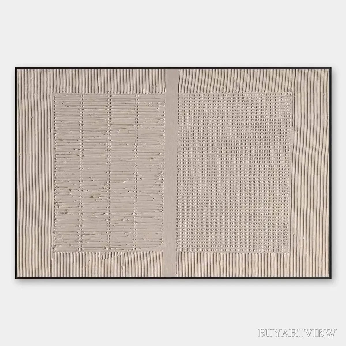 BUYARTVIEW Beige Texture Diptych – Textured Abstract Painting in Beige - image 1
