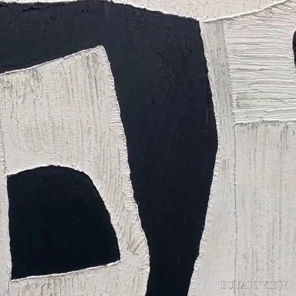 BUYARTVIEW Black and White Abstract – Minimalist Abstract Painting - image 3