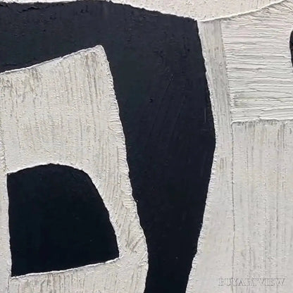 BUYARTVIEW Black and White Abstract – Minimalist Abstract Painting - image 3