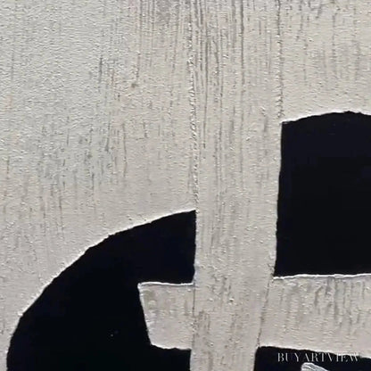 BUYARTVIEW Black and White Abstract – Minimalist Abstract Painting - image 4