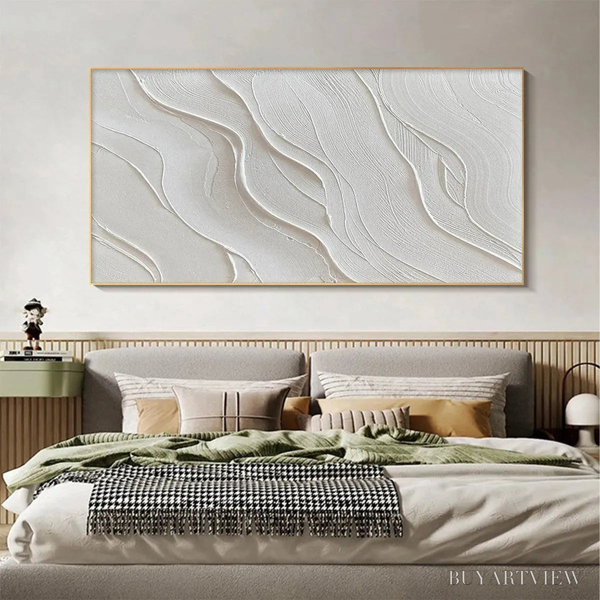BUYARTVIEW Serene Ripples – Abstract Minimalist Textured White Painting - image 5