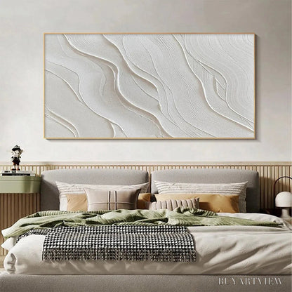 BUYARTVIEW Serene Ripples – Abstract Minimalist Textured White Painting - image 5