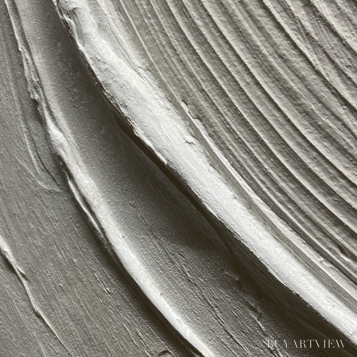BUYARTVIEW Serene Ripples – Abstract Minimalist Textured White Painting - image 6