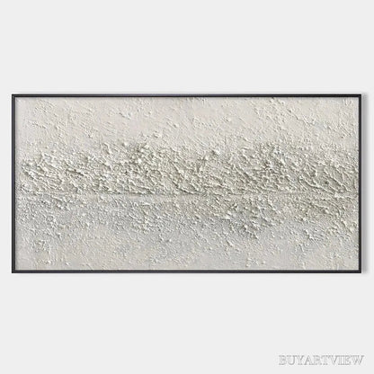 BUYARTVIEW Textured Whispers – Textured Minimalist Abstract Painting in White - image 1