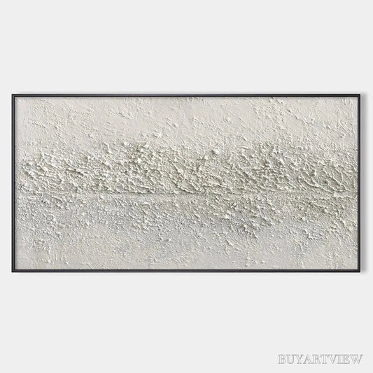 BUYARTVIEW Textured Whispers – Textured Minimalist Abstract Painting in White - image 1