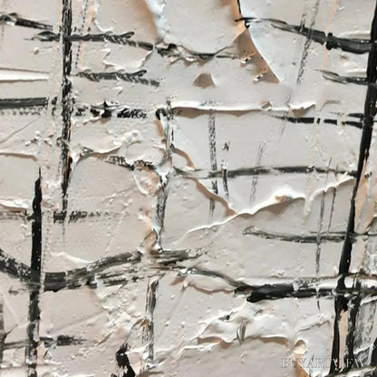 BUYARTVIEW Woven Lines – Textured Minimalist Abstract Painting in Black and White - image 5