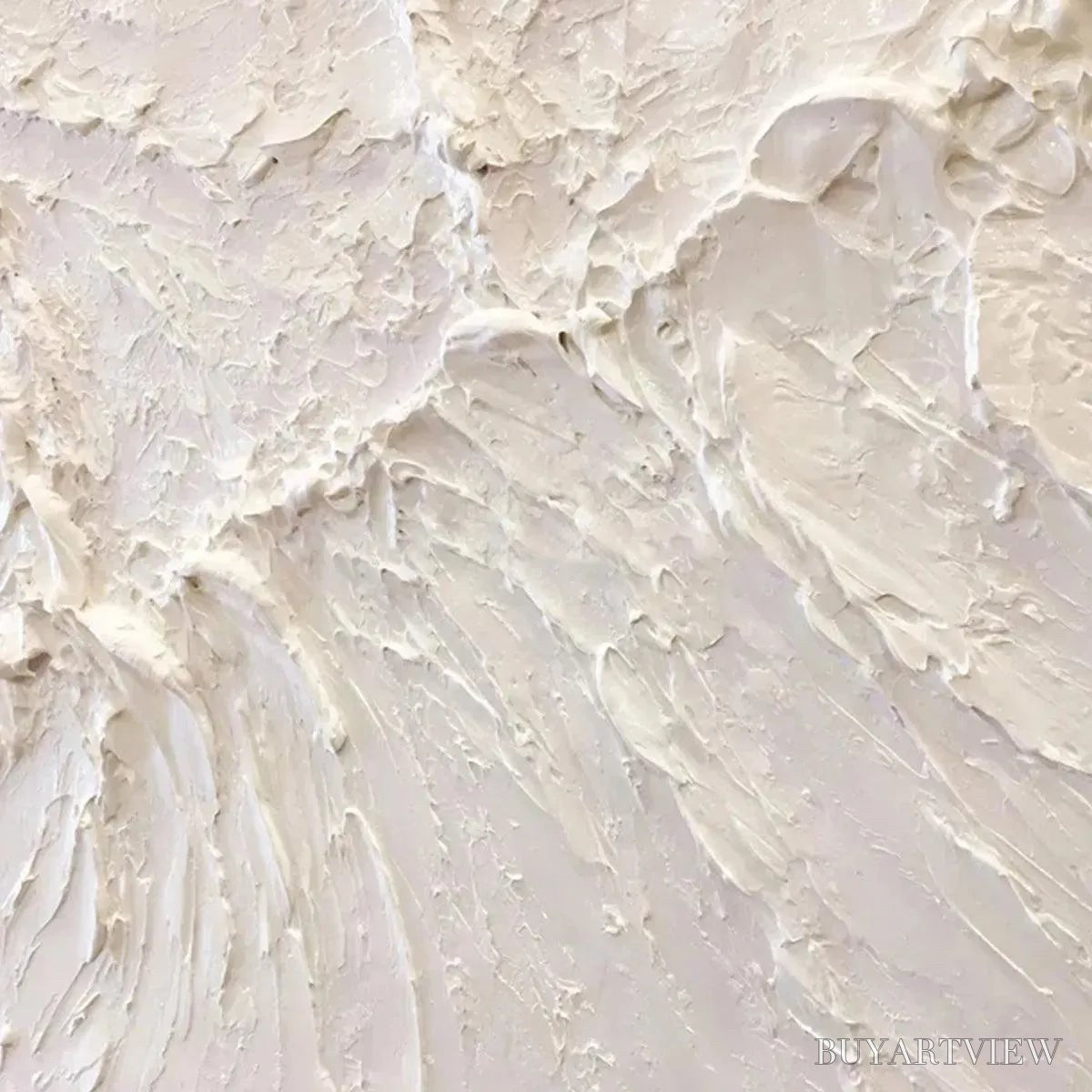 BUYARTVIEW White Sands – Textured Minimalist Abstract Painting in White - image 5