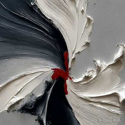 BUYARTVIEW Catalyst – Grey & Black Textured Abstract Impasto Oil Painting - image 3