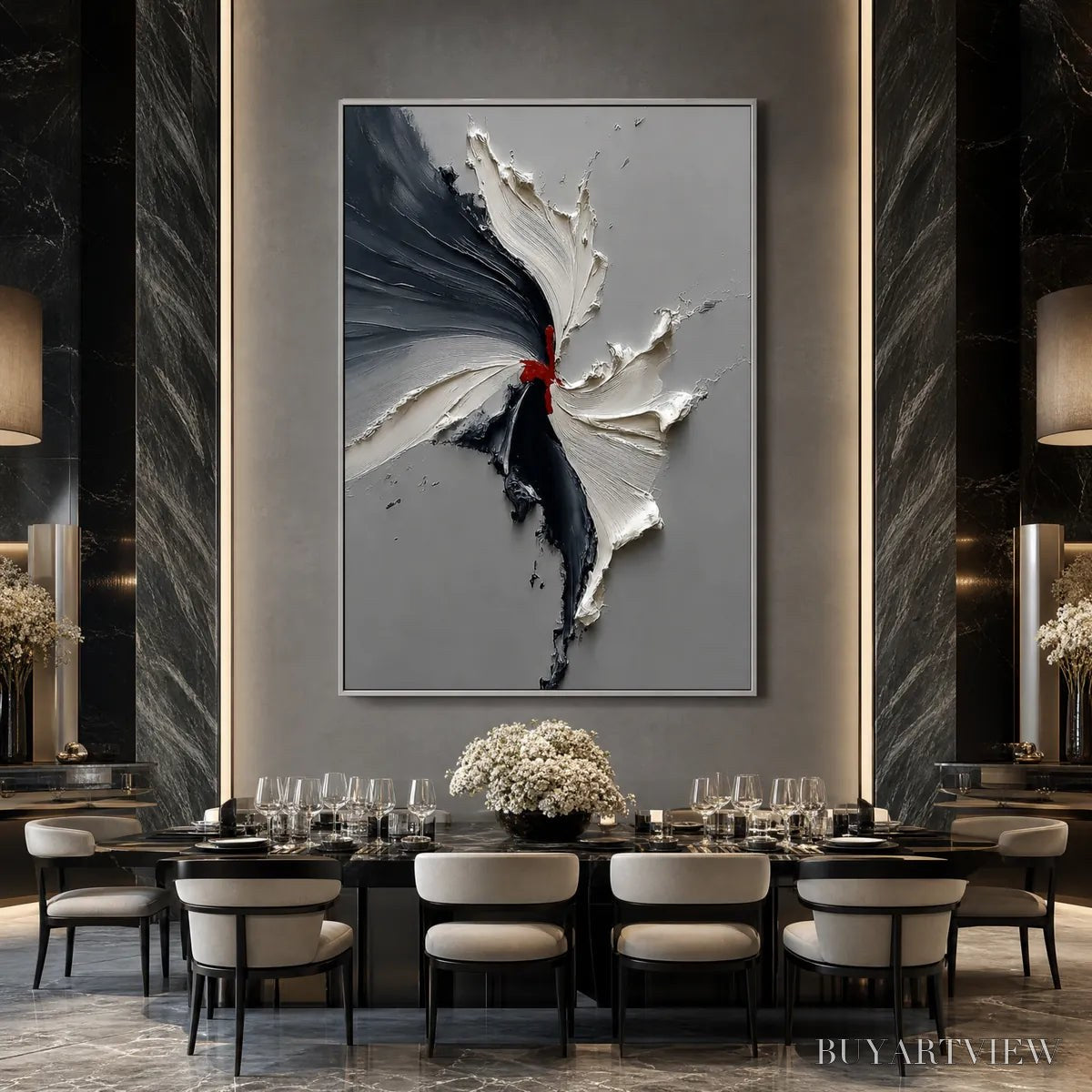 BUYARTVIEW Catalyst – Grey & Black Textured Abstract Impasto Oil Painting - image 6