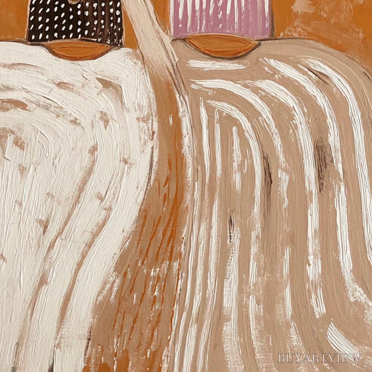 BUYARTVIEW Sisters of the Soil – Textured Boho Folk Art Painting with Earthy Tones - image 5