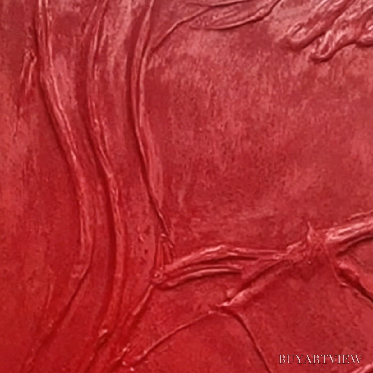 BUYARTVIEW Ardor – Bold Red Textured Abstract Impasto - image 3