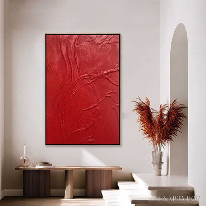 BUYARTVIEW Ardor – Bold Red Textured Abstract Impasto - image 4