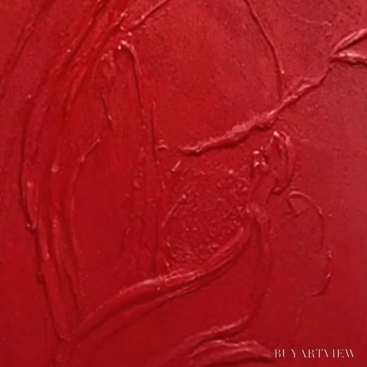BUYARTVIEW Ardor – Bold Red Textured Abstract Impasto - image 5
