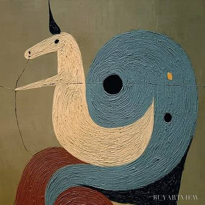BUYARTVIEW Spiral Guardian – Textured Abstract Mythical Creature Oil Painting - image 3