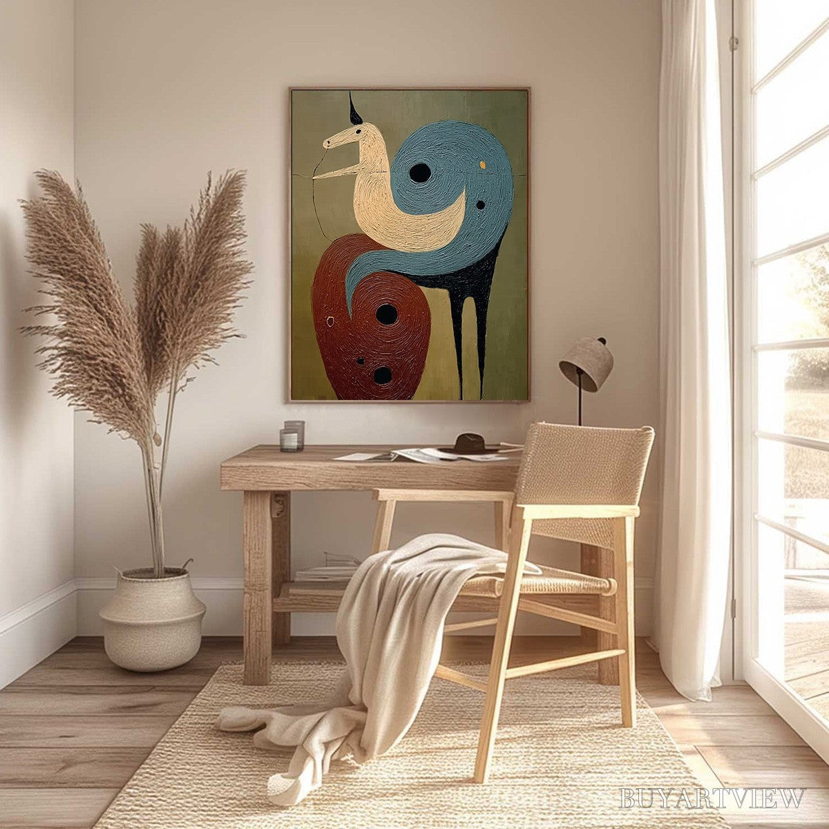 BUYARTVIEW Spiral Guardian – Textured Abstract Mythical Creature Oil Painting - image 6