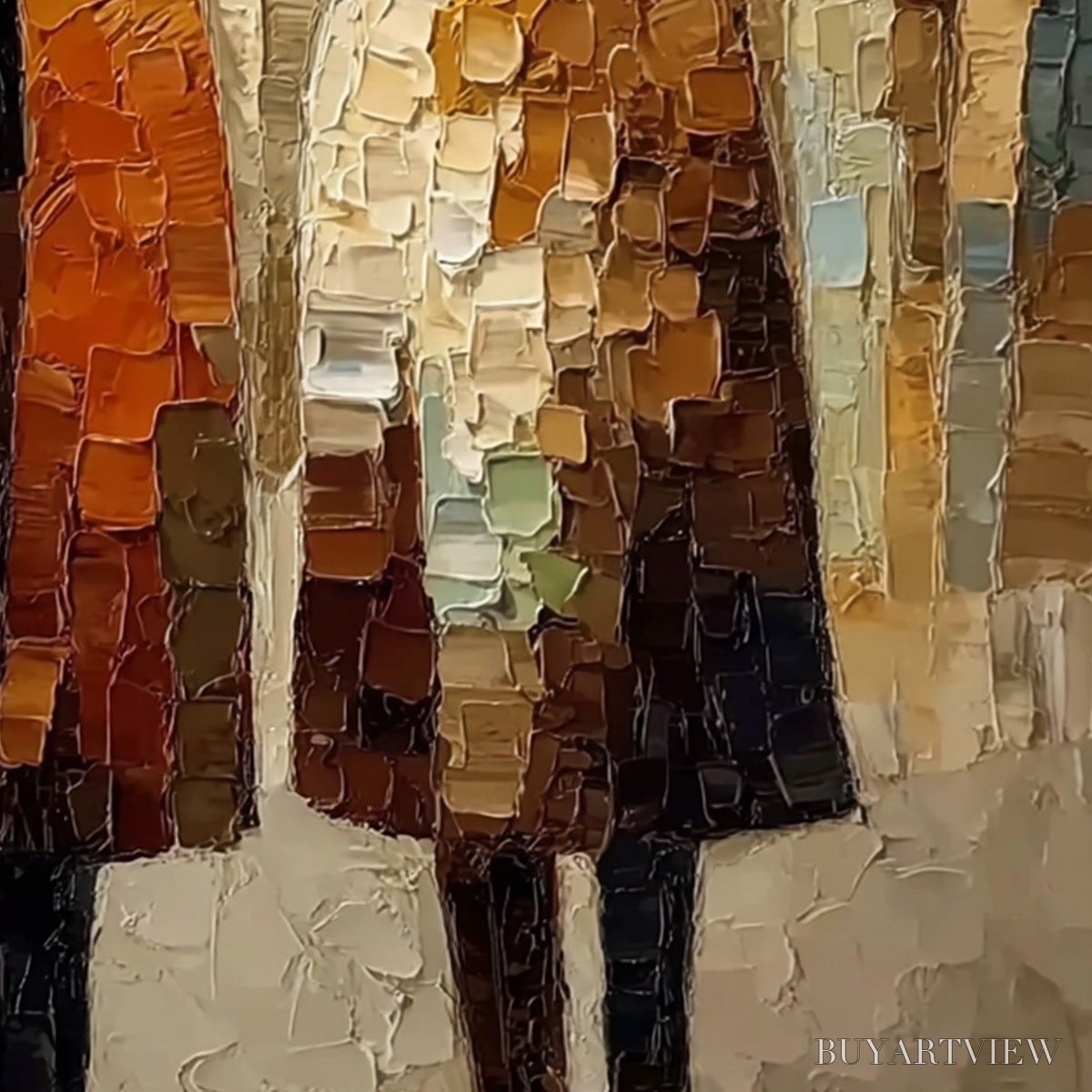 BUYARTVIEW the Fellowship – Heavy Texture Palette Knife Painting of Figures - image 5
