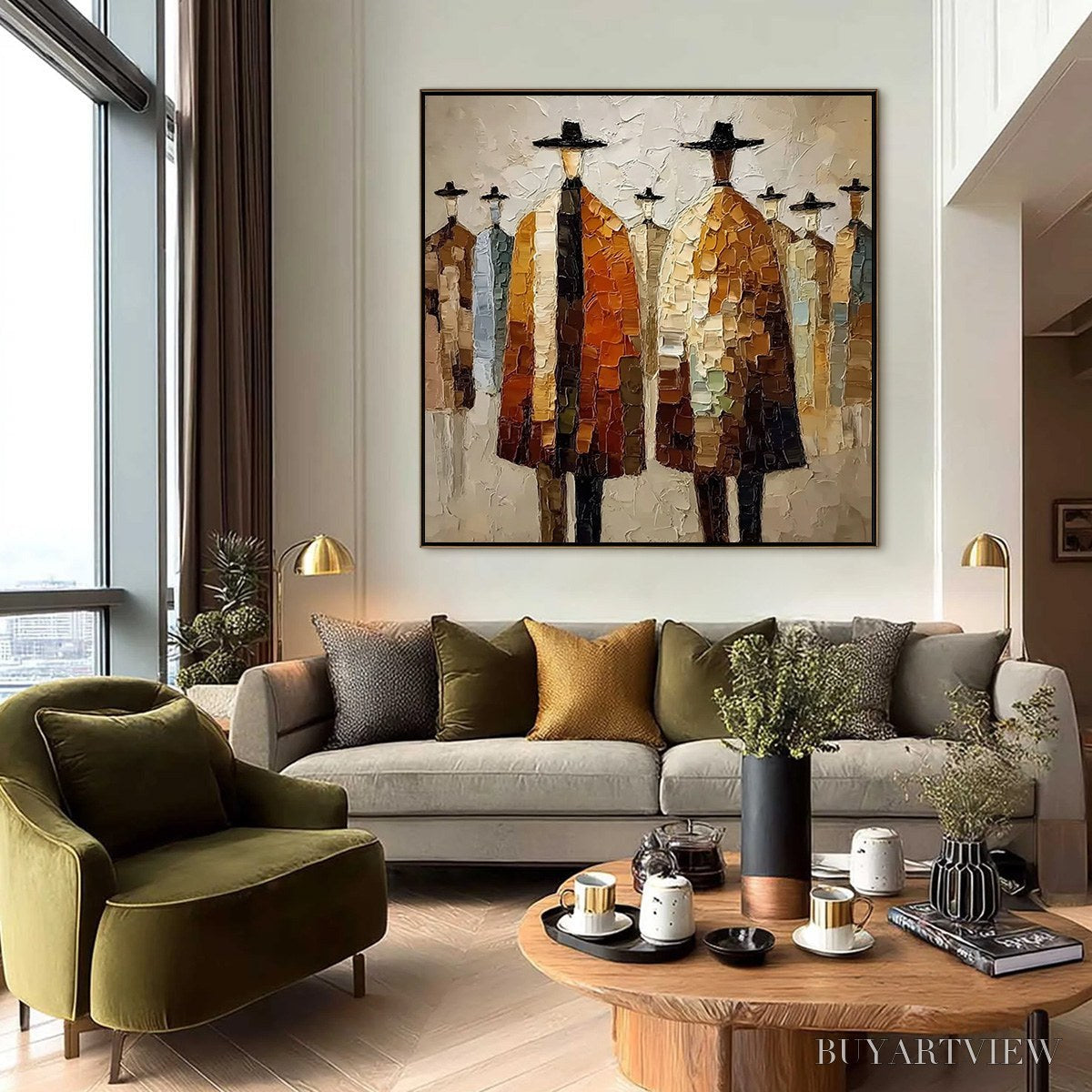 BUYARTVIEW the Fellowship – Heavy Texture Palette Knife Painting of Figures - image 6