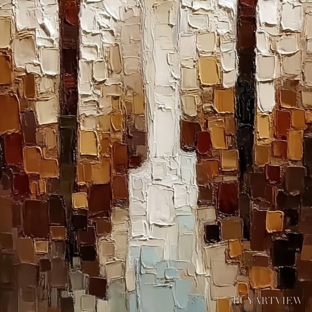 BUYARTVIEW the Companions – Heavy Texture Impasto Painting of Two Figures - image 5