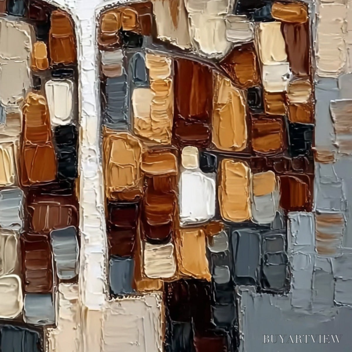 BUYARTVIEW the Companions – Textured Impasto Abstract Figures Painting - image 3