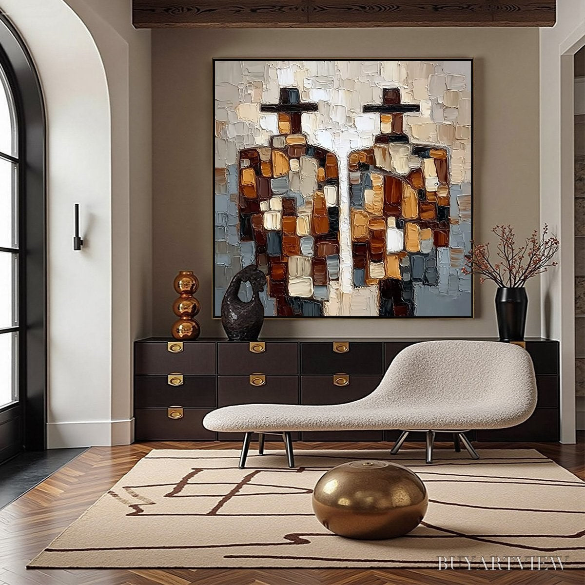 BUYARTVIEW the Companions – Textured Impasto Abstract Figures Painting - image 4