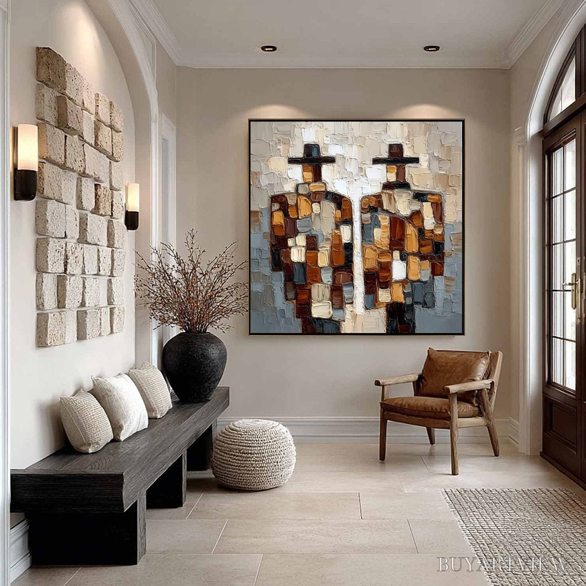 BUYARTVIEW the Companions – Textured Impasto Abstract Figures Painting - image 6