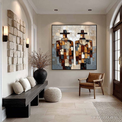 BUYARTVIEW the Companions – Textured Impasto Abstract Figures Painting - image 6