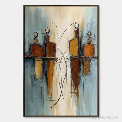 BUYARTVIEW Convergence – Vertical Textured Abstract Oil Painting for Walls - image 1