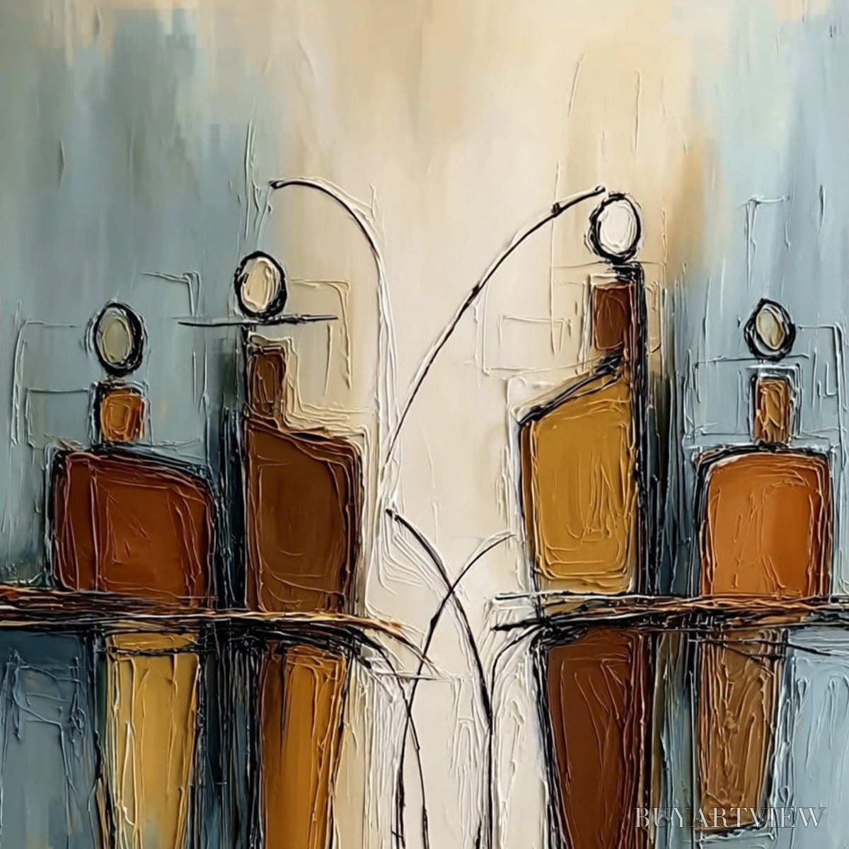 BUYARTVIEW Convergence – Vertical Textured Abstract Oil Painting for Walls - image 3