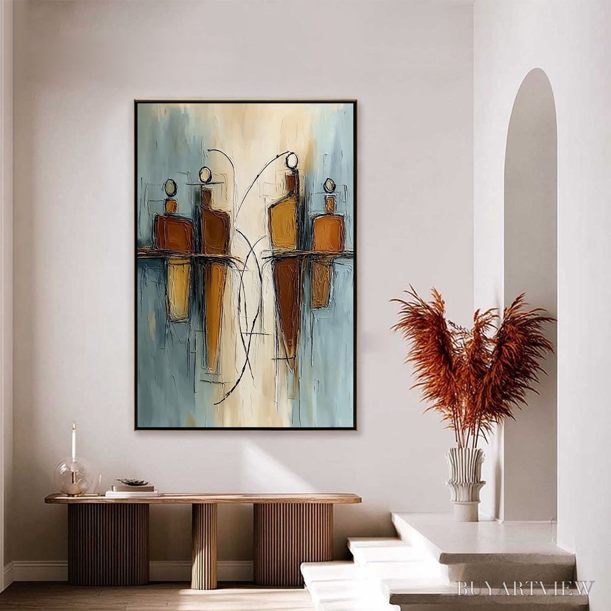 BUYARTVIEW Convergence – Vertical Textured Abstract Oil Painting for Walls - image 4