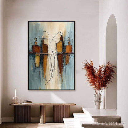 BUYARTVIEW Convergence – Vertical Textured Abstract Oil Painting for Walls - image 4