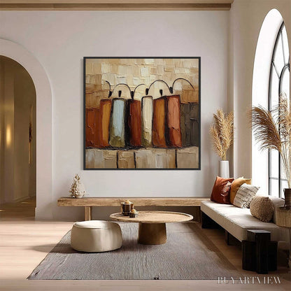 BUYARTVIEW the Collective – Square Abstract Impasto Palette Knife Painting - image 2