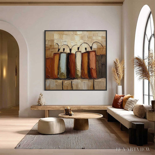 BUYARTVIEW the Collective – Square Abstract Impasto Palette Knife Painting - image 2