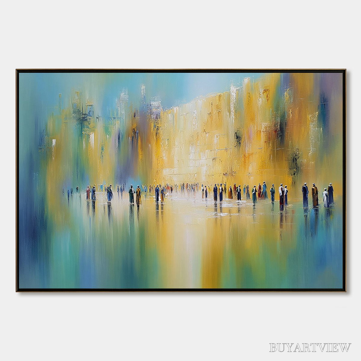 BUYARTVIEW Wall of Whispers | Textured Abstract Cityscape Oil Painting - image 1