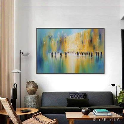 BUYARTVIEW Wall of Whispers | Textured Abstract Cityscape Oil Painting - image 2