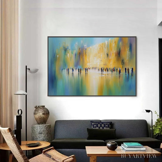 BUYARTVIEW Wall of Whispers | Textured Abstract Cityscape Oil Painting - image 2