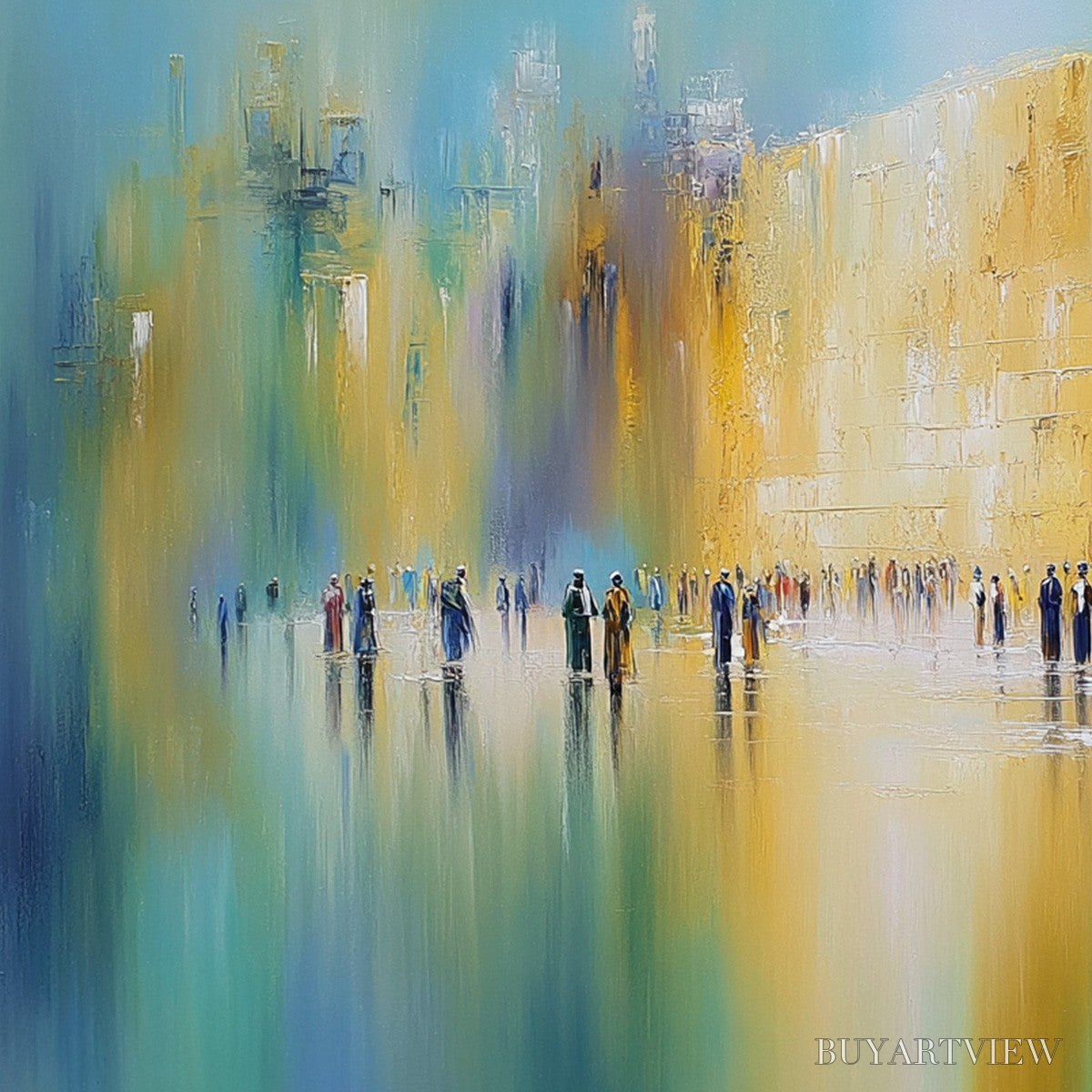 BUYARTVIEW Wall of Whispers | Textured Abstract Cityscape Oil Painting - image 5