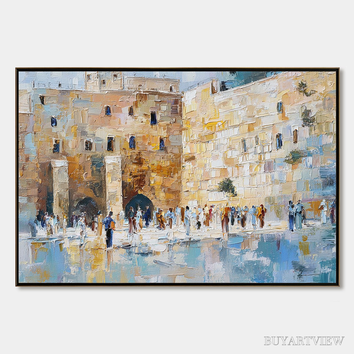 BUYARTVIEW Echoes of Eternity – Textured Impasto Painting of a Historic Cityscape - image 1