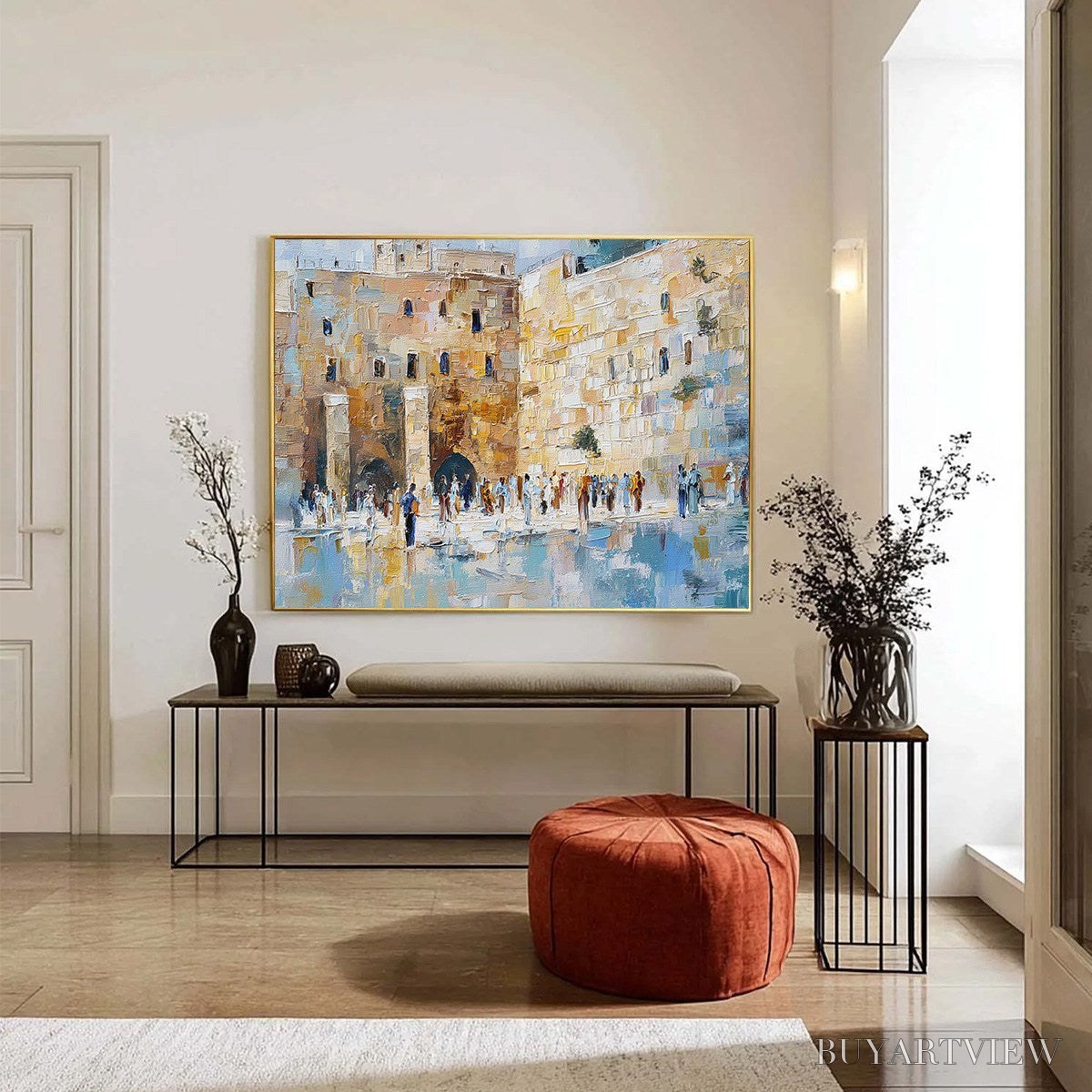 BUYARTVIEW Echoes of Eternity – Textured Impasto Painting of a Historic Cityscape - image 2