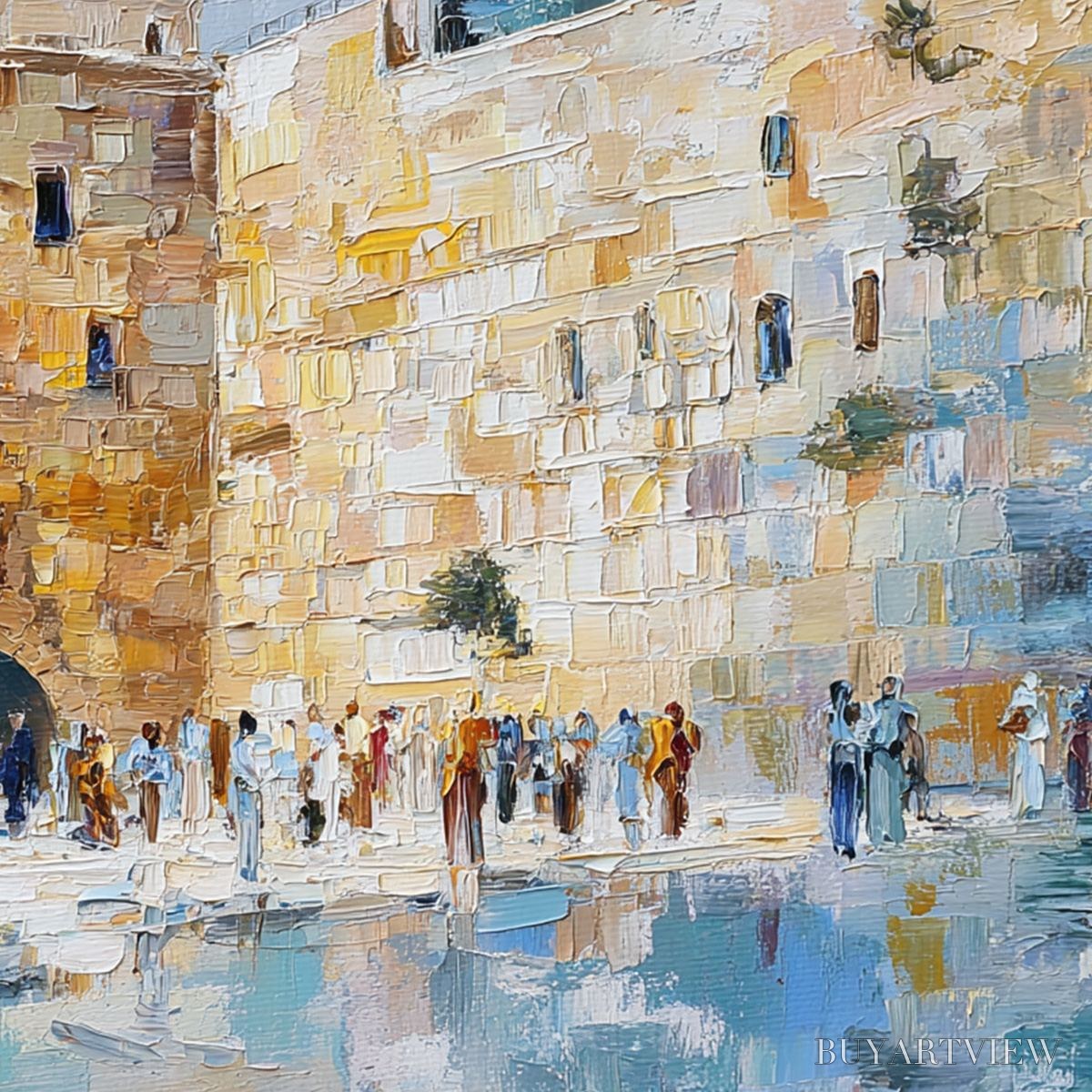 BUYARTVIEW Echoes of Eternity – Textured Impasto Painting of a Historic Cityscape - image 5