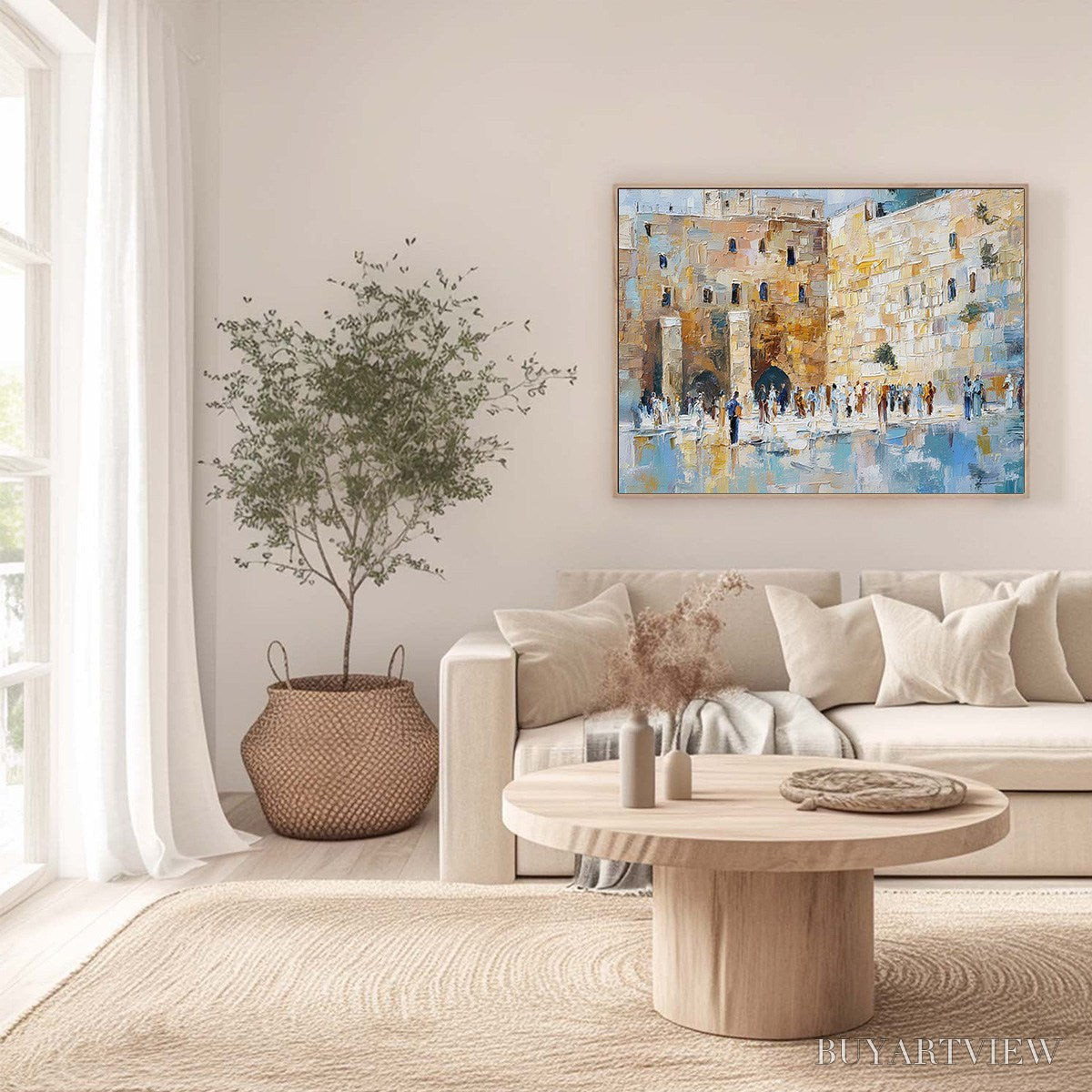 BUYARTVIEW Echoes of Eternity – Textured Impasto Painting of a Historic Cityscape - image 6