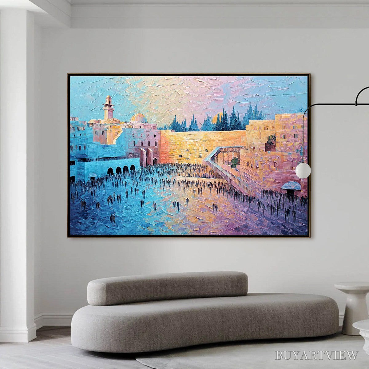 BUYARTVIEW Eternal Prayer – Textured Impasto Painting of Jerusalem's Western Wall - image 6
