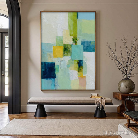 BUYARTVIEW Coastal Mosaic – Textured Abstract Color Block Painting - image 2