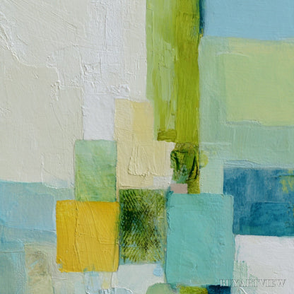BUYARTVIEW Coastal Mosaic – Textured Abstract Color Block Painting - image 5