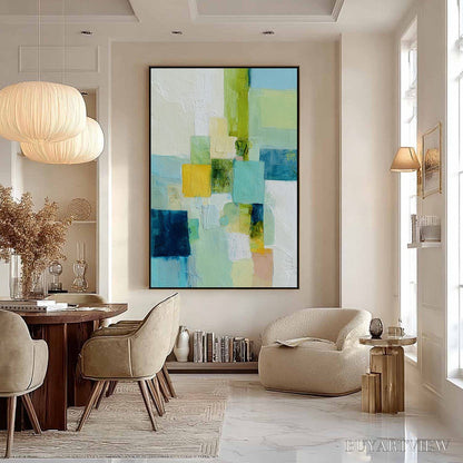 BUYARTVIEW Coastal Mosaic – Textured Abstract Color Block Painting - image 6